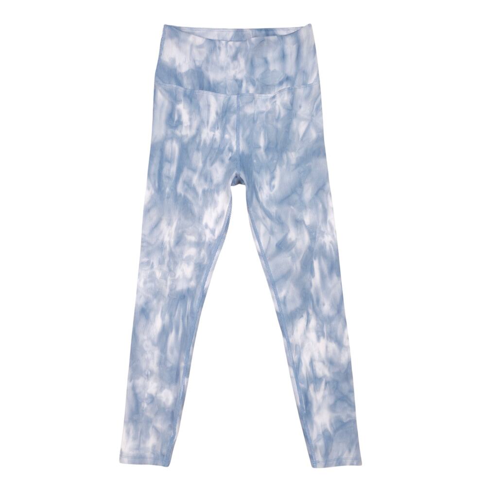 Carbon38 Tie Dye Ribbed 7/8 Legging French Navy/White Sz Large